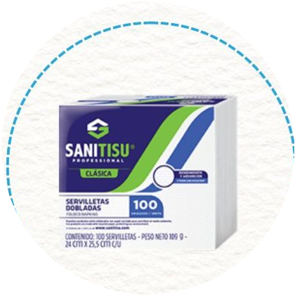 Servilleta doblada 30 x 100